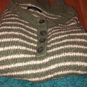 Green and white sweater